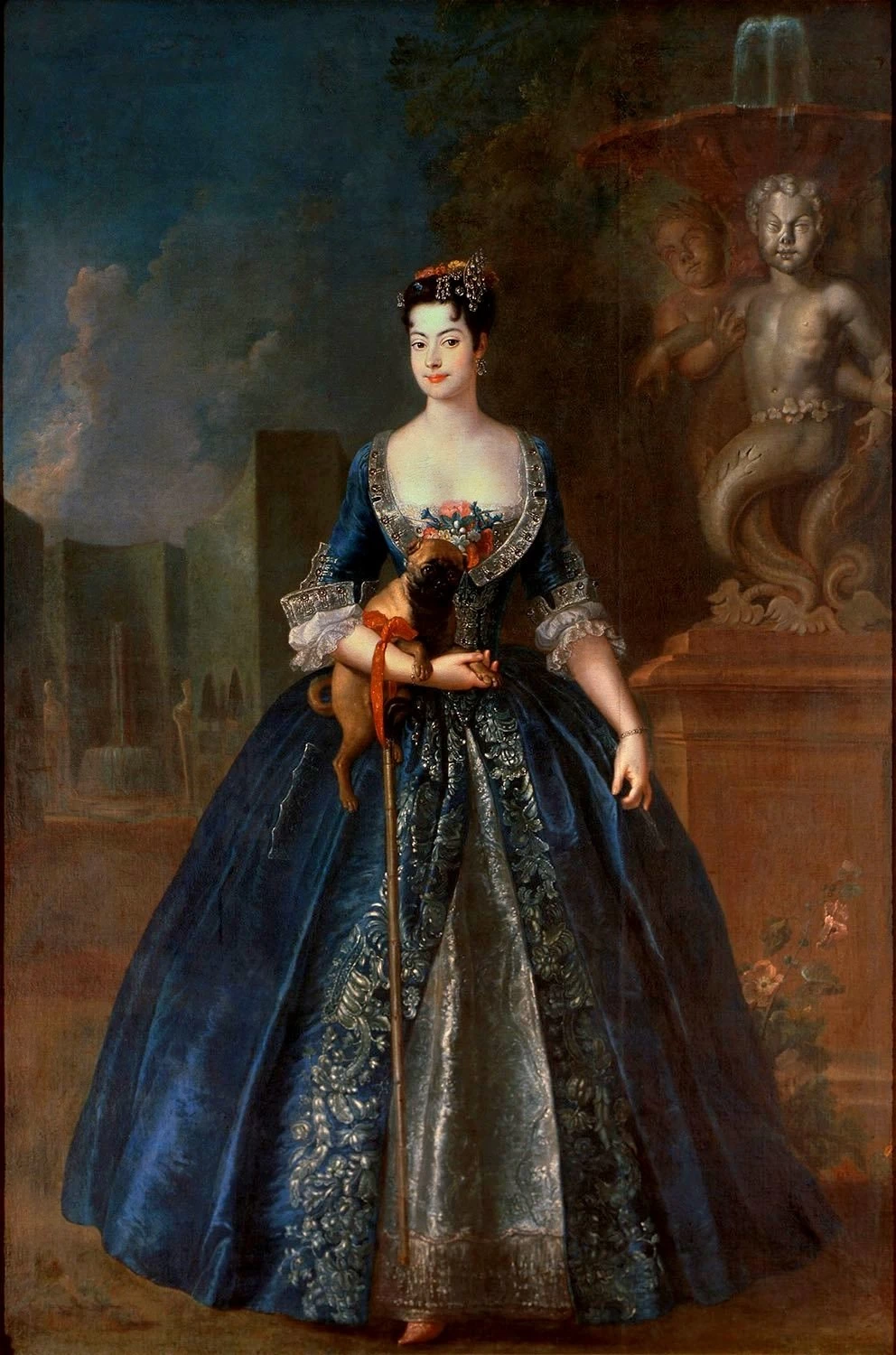 Anna Orzelska con un carlino - Museo Nazionale di Varsavia
